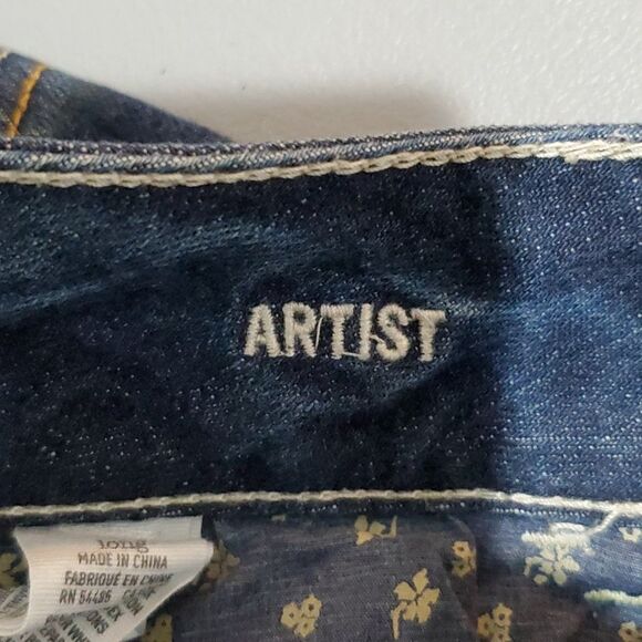 𝅺american Eagle dark wash 33x29" size 8 stretch artist jeans - Picture 7 of 8